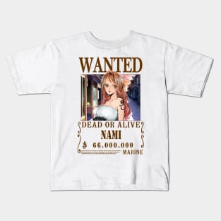 Nami One Piece Wanted Kids T-Shirt